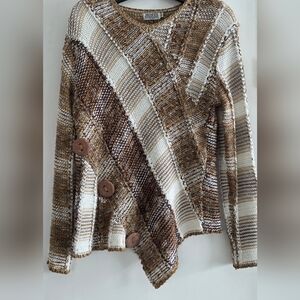 Vintage Moffi International Asymetrical Knit Sweater Sz Large